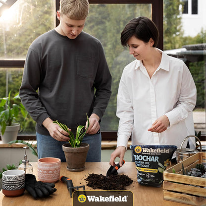 Wakefield Premium Indoor Potting Soil - Professional Biochar & Probiotics with CarbonBoost Technology - Ultimate Organic Potting Mix for Indoor & Outdoor Plants, Succulents & House Plants -1Cuft