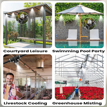 15Pcs Brass Misting Nozzle Plugs for Outdoor Spray Cooling System Heavy Duty 10/24 UNC Mister Nozzle Plugs for Greenhouse Patio Misting System