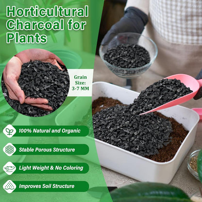 Legigo 10QT All Natural Horticultural Charcoal- Activated Hardwood Plant Charcoal for Soil Amendment, Conditioning Bonsai Soil, Succulent, Terrarium Supplies, Indoor Plant Potting Soil