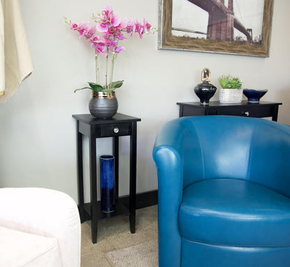 2-Tier Solid Acacia Plant Stand w/Drawer