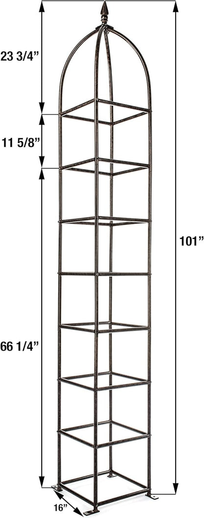 H Potter Trellis Obelisk for Climbing Garden Plants Weather Resistant Iron and Metal Vertical Yard Art GAR470