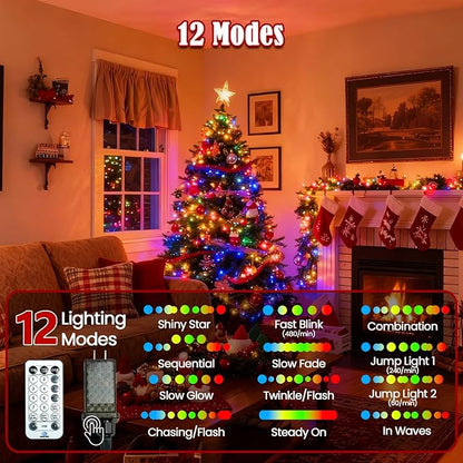 Voice Control 88ft 240LED Smart Christmas String Lights Outdoor/Indoor | String Lights Plug in with Remote, 12Modes, 7Voice Commands & Timers, Christmas Twinkle Light for Xmas Tree Decor (Multicolor)