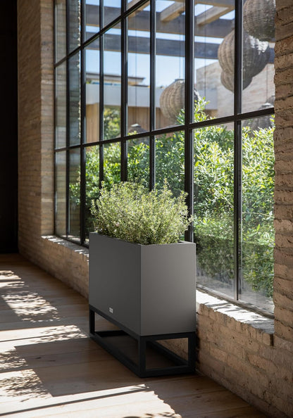 Veradek Block Series Raised Long Box Planter for Patio & Garden | Durable All-Weather Use with Aluminum Stand | Modern Décor for Herbs, Flowers