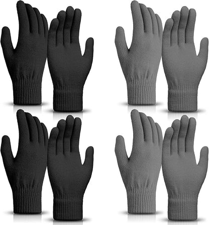 SATINIOR Magic Winter Gloves Unisex Gloves Knit Stretchy Mitten Full Fingers Warm Mitten for Men Women Sports