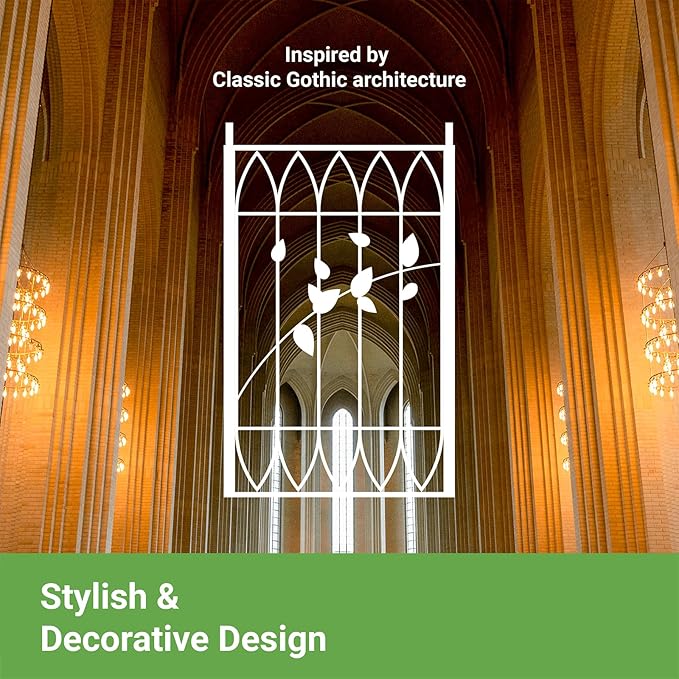 Metal Garden Arbor, 104.3” Tall Wrought Iron Archway for Climbing Plants & Flowers, British-Style Garden Trellis (Black)