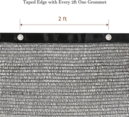 Garden expert 50% Black Shade Cloth 10x20FT Taped Edge with Grommets Sun Net Mesh for Garden Patio Backyard UV-Resistant