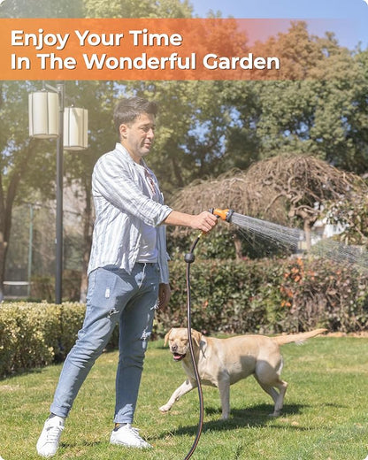 Ayleid Retractable Garden Hose Reel,5/8 in x 100 FT Wall Mounted Hose Reel, with 9- Function Sprayer Nozzle, Any Length Lock/Slow Return System/Wall Mounted/180°Swivel Bracket (Black)