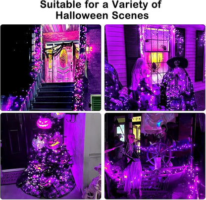BlcTec Halloween Lights 300 LED 108FT Halloween String Lights with 8 Modes, UL Certified, Connectable, Waterproof, Timer for Outdoor Indoor Yard, Porch, Trees, Haunted House Decorations, Purple