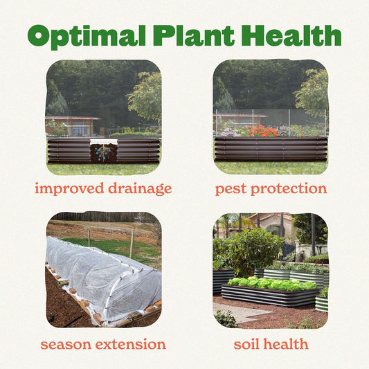 Epic Gardening 5-in-1 Modular Galvanized Raised Garden Bed Kit, 15" Tall Metal Planter Box, Durable Aluzinc Steel Raised Garden Bed Outdoor for Vegetables, Herbs, Flowers & Fruits - Round - Slate Grey