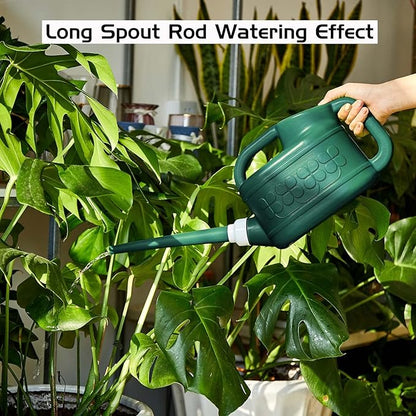Plastic Watering Can for Indoor & Outdoor Plants 1 Gallon/4-Liter, Ebristar Watering Pot for Garden Flower with Long Spout and Removable 360 Degree Rotation Sprinkler Head - Dark Green