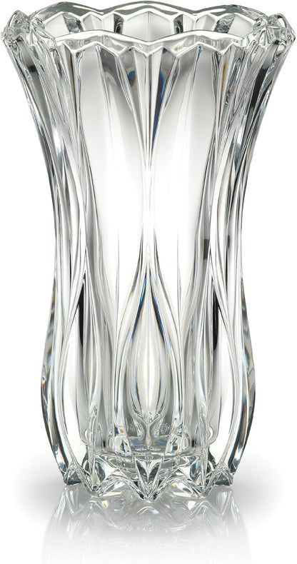 Mikasa Celebrations Blossom Crystal Vase, 12-Inch Tall, Elegant Cut Glass Design for Floral Arrangements and Decorative Centerpieces
