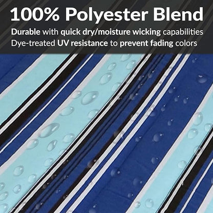 Sunnydaze Quilted Outdoor Hammock with Spreader Bars - Heavy-Duty 450-Pound Capacity Double Hammock for Outside - Catalina Beach