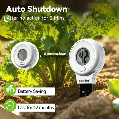 RAINPOINT Digital Compact Soil Moisture Meter for Indoor/Outdoor Plants, Soil Probe Hygrometer Sensor Tester Sets for Garden Lawn Farm, Easy Operation House Pot Plants Moisture Detector- 3 pcs