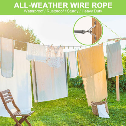 120Ft 1/16" Stainless Steel Wire Rope Kit, Vinyl Coated Cable, Turnbuckles for Tension Clothesline Outdoors, Hooks for String Light Hanging, Shade Sail Hardware