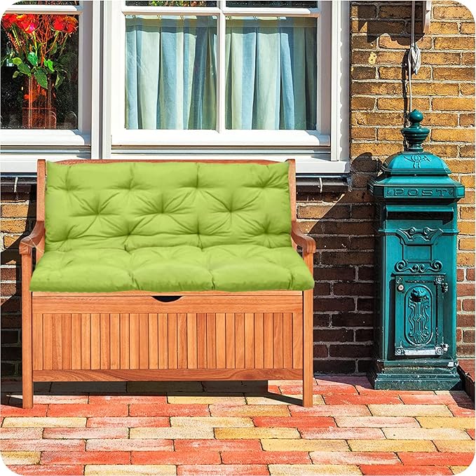 Replacement Cushions for Outdoor Swing, Outdoor Cushions for Patio Furniture with Backrest, Waterproof Thicken 4" porch swing cushions, for Outdoor Patio Garden Furniture(Grass green 40 * 47 in)