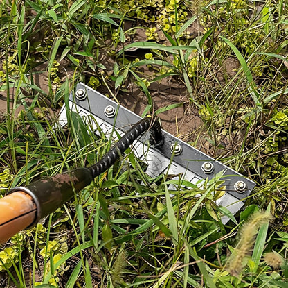 Gardenia Iron Weeding Rake, Iron Rake 2.0 for Gardening and Weeding, Detachable Double-Edged Blade Design Carbon Steel Heavy-Duty Weed Rakes,Hand Weed Puller Tools for Lawn Yard Garden Farm (5 teeths)
