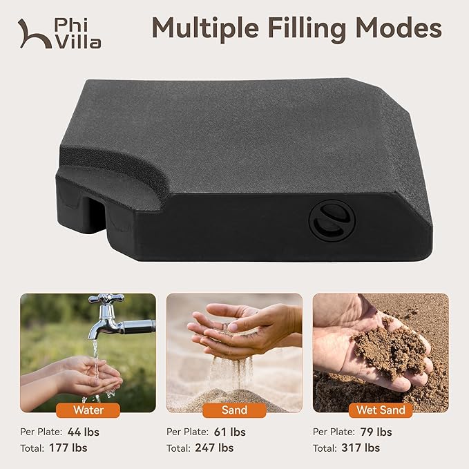 PHI VILLA 10ft Patio Cantilever Umbrella With Base, 360° Rotation & Infinite Tilt Aluminum Square Double Top Outdoor Offset Umbrella, Heavy Duty for Garden Poolside Backyard, Beige