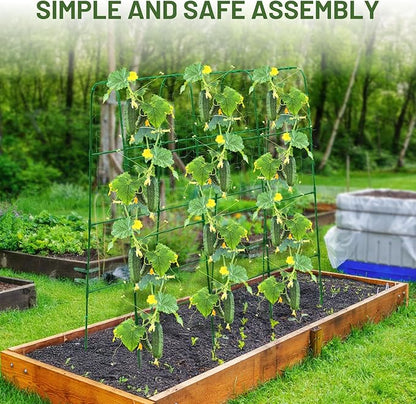 Large U-Shaped Garden Trellis for Tomatoes, Squash & Heavy Vines - Rust-Resistant, Powder-Coated Steel, Perfect for Outdoor Gardens & Vertical Planting(47" W x 63" H)