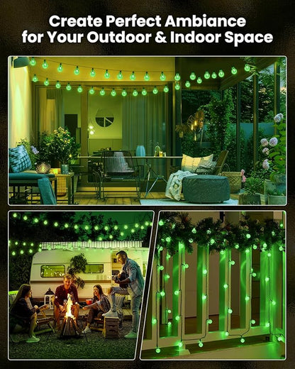 Brightown Solar String Lights Outdoor 120 LED 72 Ft Total, Solar Powered Patio Lights with 8 Lighting Mode for Garden Yard Porch Wedding Party Decor (Green)