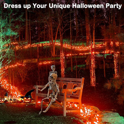 BlcTec Halloween Lights Indoor Outdoor 300 LED 108FT, Orange Halloween String Lights with 8 Modes, UL Certified, Connectable Plug, Waterproof & Timer for Yard Porch Haunted House Holiday Decorations