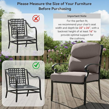 10-Piece Outdoor Patio Cushion Set - Fade & Water Resistant with Removable Olefin Cover, 22x24x4 Inch Memory Foam Cushions for Wicker Sectional Sofa – Grey/Crescent