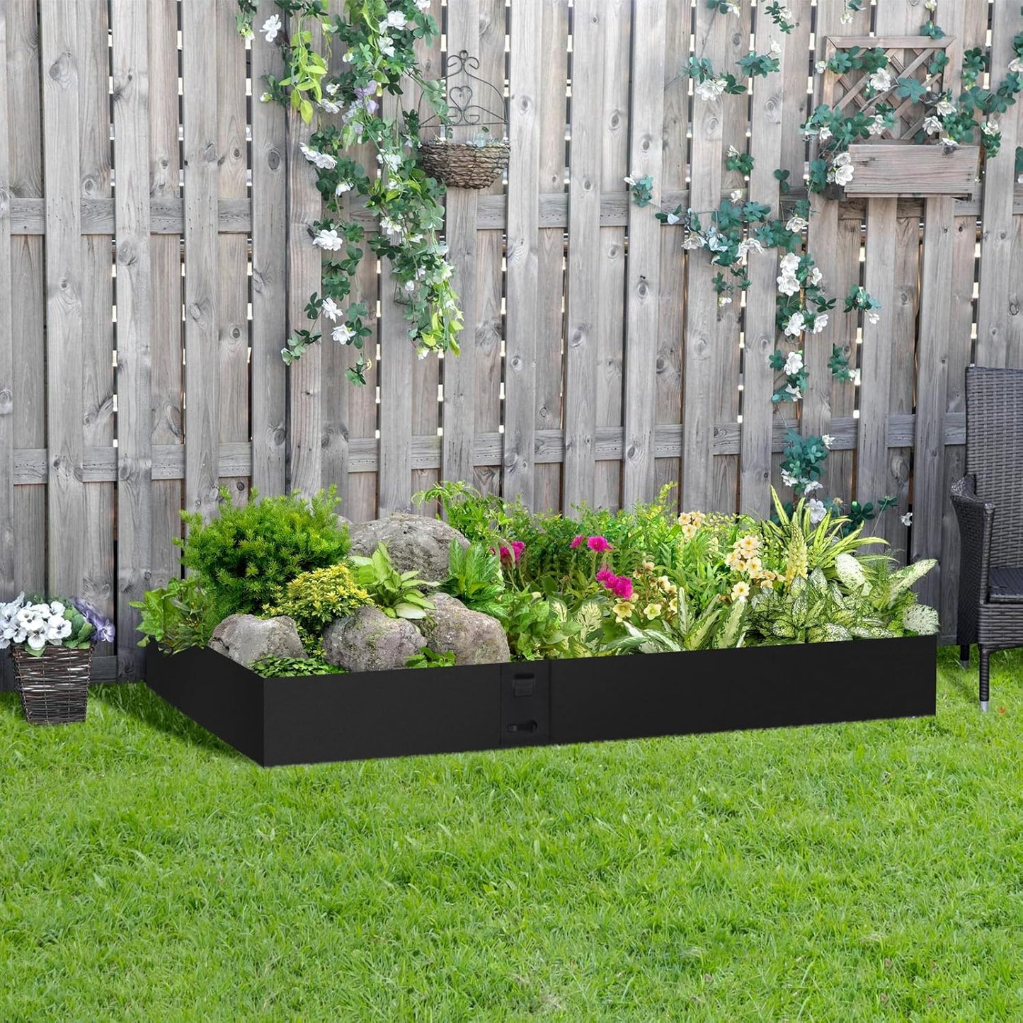 Metal Landscape Edging 42 Inch Strips, Steel Landscape Edging 6.3 Inch Depth, 6 Pack Hammer in Landscape Edging, Metal Edging for Landscaping