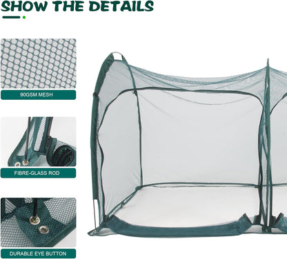 Flexible Net Grow Tunnel - Garden Greenhouse Mesh Cover Growhouse Cloche for Protecting Fruit Vegetables Plants Cultivation (2M)