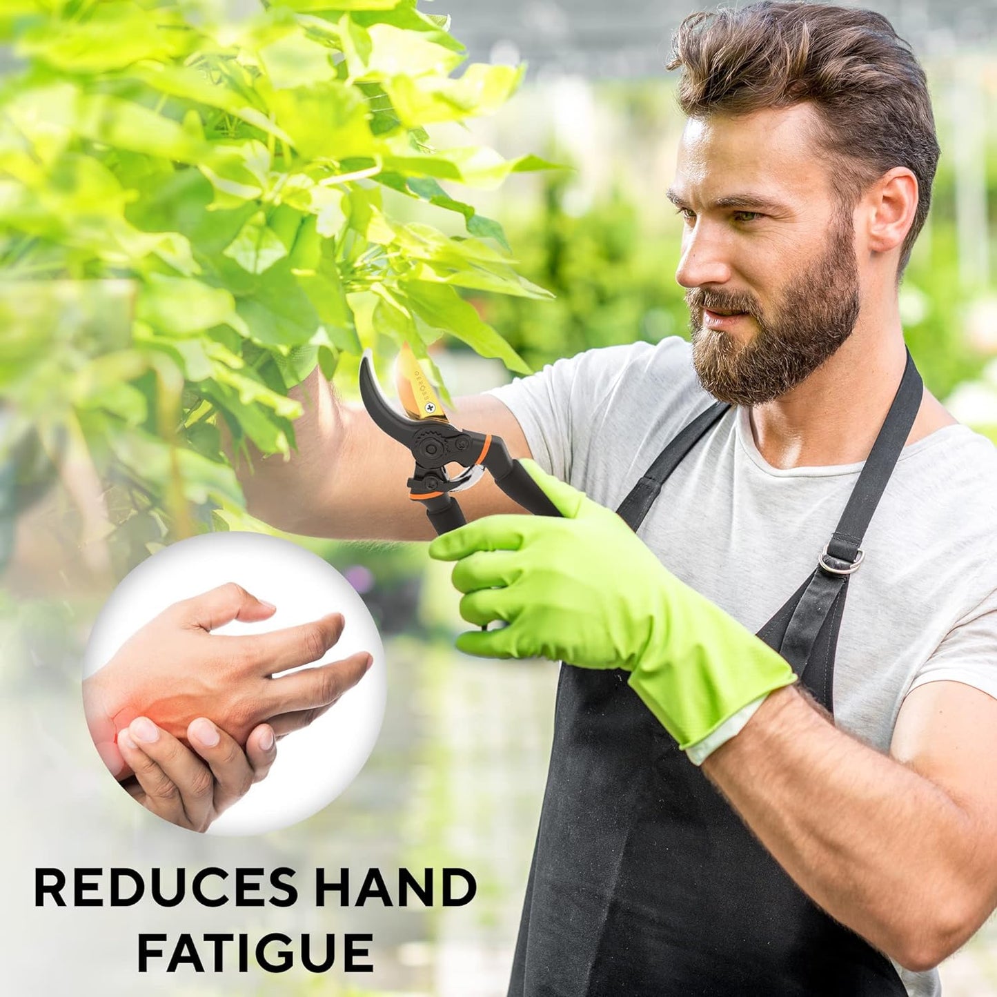 Premium Bypass Pruning Shears for your Garden - Heavy-Duty, Ultra Sharp Pruners w/Soft Cushion Grip Handle Made with Japanese Grade High Carbon Steel - Perfectly Cutting Through Anything in Your Yard