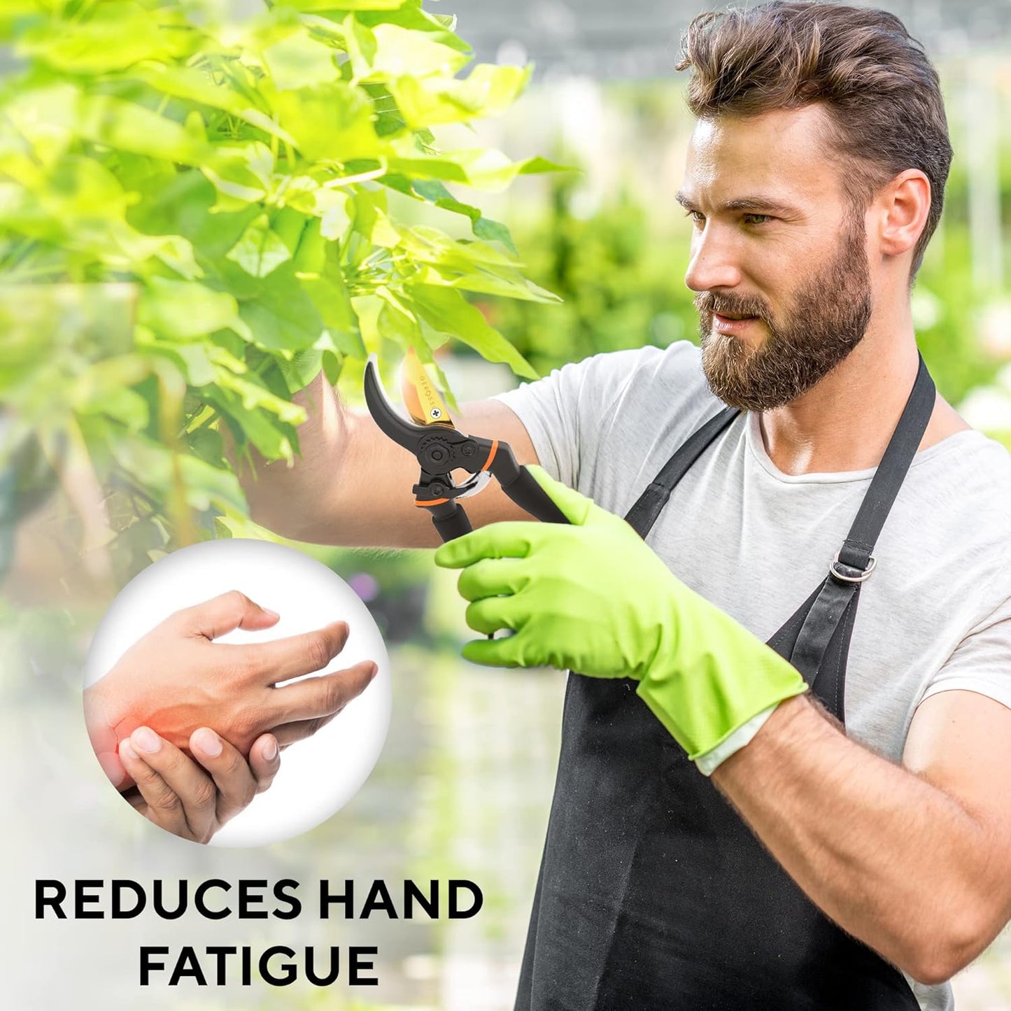 Premium Bypass Pruning Shears for your Garden - Heavy-Duty, Ultra Sharp Pruners w/Soft Cushion Grip Handle Made with Japanese Grade High Carbon Steel - Perfectly Cutting Through Anything in Your Yard