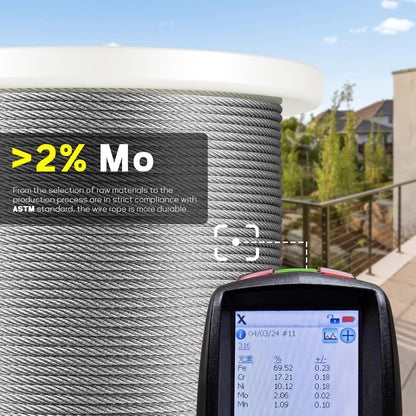 300FT 1/8" T316 Stainless Steel Cable, Wire Rope Aircraft Cable for Deck Cable Fence Railing Kit, and DIY Balustrades, 7x7 Strands Construction, Comes with a Cutter