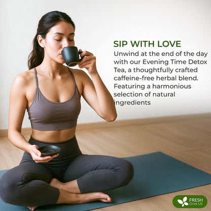 FreshDrinkUS, Evening Time Detox Herbal Tea – 30 Tea Bags – Caffeine-Free Blend with Senna, Peppermint, Chamomile, Licorice, Ginger, Reishi Mushroom – Relaxing Herbal Infusion – Non-GMO & Natural