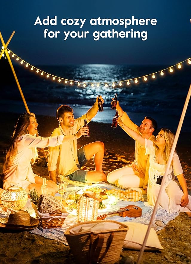 Brightown Solar Lights Outdoor Waterproof, 33Ft 100 LED Globe Solar String Lights for Outside, 8 Modes Outdoor Solar Lights for Yard Balcony Patio Tree Canopy Party (Warm White)