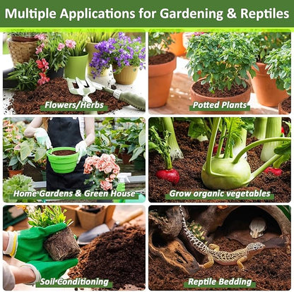 Legigo 6 Pack Premium Coco Coir Brick for Plants- 100% Organic Compressed Coconut Coir Bricks Starting Mix, Coco Coir Fiber Coconut Husk for Planting, Gardening, Potting Soil Substrate, Herbs