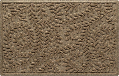 WaterHog Indoor/Outdoor Door Mat, 2' x 3' Made in USA, Durable & Skid-Resistant Front Door Rug, Decorative, Water-Trapping & Heavy-Duty Entryway Floor Mat For Your Home, Boxwood Collection Khaki/Camel