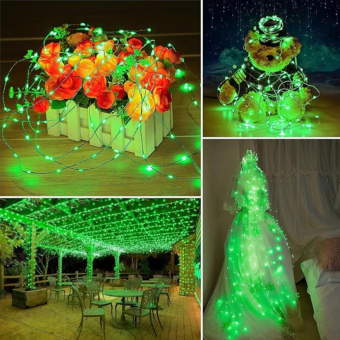 Solar String Lights Outdoor Waterproof 2 Pack Total 66ft 200LED 8 Modes Twinkle Lights Solar Fairy Lights for Patio, Garden Yard Party Wedding Tree Christmas Halloween Decoration, Green