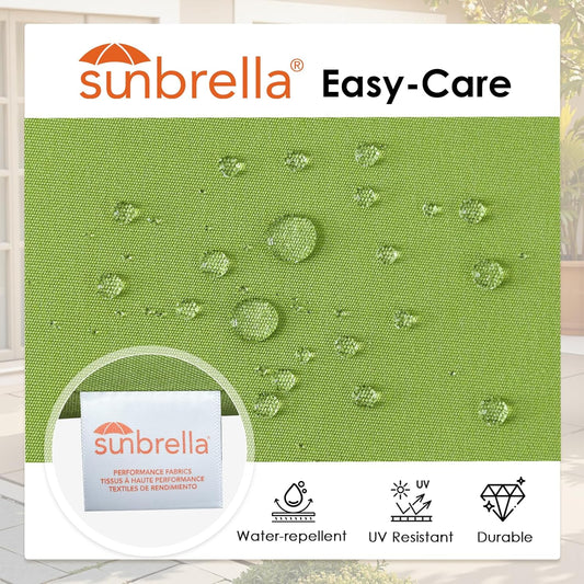 Outdoor Sunbrella Round Corner Seat Cushion, 17"x16"x2", Set of 4, Non Slip Seat Cushion Pads with Removable Cover for Patio Furniture, Garden Yard Lawn, Canvas Ginkgo