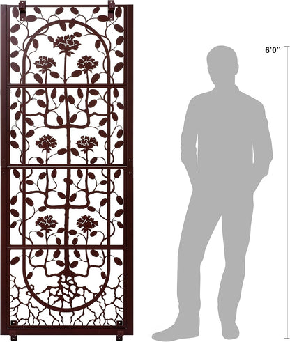 H Potter Wall Trellis Patio Deck Garden Balcony for Climbing Plants Metal Art Decor Decorative Privacy Screen Panel Outdoor Indoor Backyard Roses Vines Wall Brackets Included