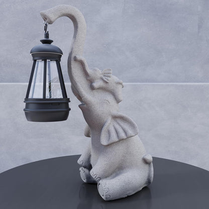 Garden Decoration, Figurine, Lawn Statue, Sculpture Ornament, Animal Figurine - Cat Resin Statue with Lantern (Trunk)