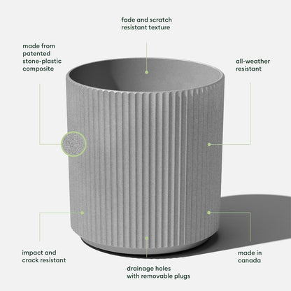 Veradek Round Demi Planter Pots for Indoor/Outdoor Garden Use | Made from Plastic - Concrete Mix with Drainage Holes | Perfect for Small to Large Succulent Plants, Flowers, Modern Interior Plants