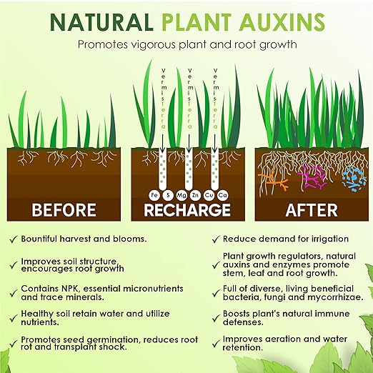 VermisTerra Vitality 8 oz - Houseplant and Indoor Plant Food, Mother Earth's Balanced Fertilizer, Organic, Root Cuttings, No Harmful Chemicals, will not burn plants, Lush Growth. No Odor, Reduce Shock