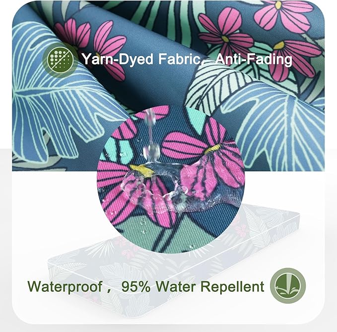 Porch Shield Outdoor Bench Cushion Cover – Waterproof Swing Cushion Cover for Patio Furniture Loveseat (Not Insert) Palm Leaf 48" W x 18" D x 3" H