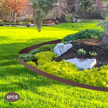 Steel Landscape Edging 5-Pack, 39" Metal Edging for Landscaping, Flexible Metal Landscaping Edging for Yard Pathway & Flower Beds – Lawn Edge for Garden Design, Paths and Patios