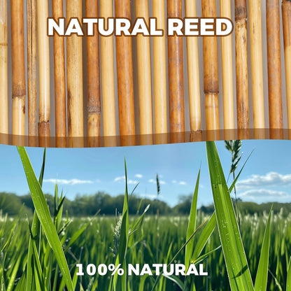 Natural Reed Fencing, Eco-Friendly Reed Fence, 5 feet High x 13.1 feet Long, Reed Screen for Backyard Patio Garden and More,Brown…