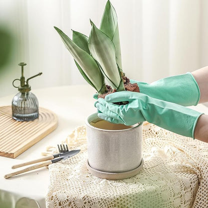 5.8 Inch Plant Pot: Ceramic Planter with Drainage Hole & Saucer - Cylinder Round Flowerpot for Indoor & Outdoor Plants - with Separate Tray for Home & Office - Retro Style, Grey