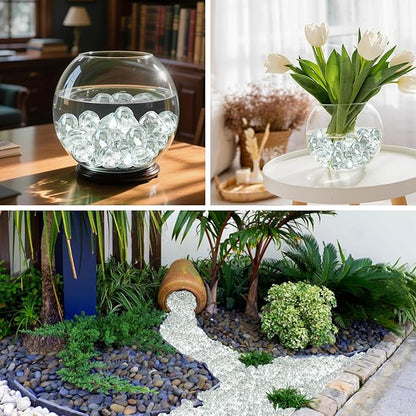 Skyflame 10-Pound Fire Glass Diamonds for Fire Pit Fireplace Landscaping, 1/2 Inch Reflective Glass Fire-Diamonds, Crystal Ice