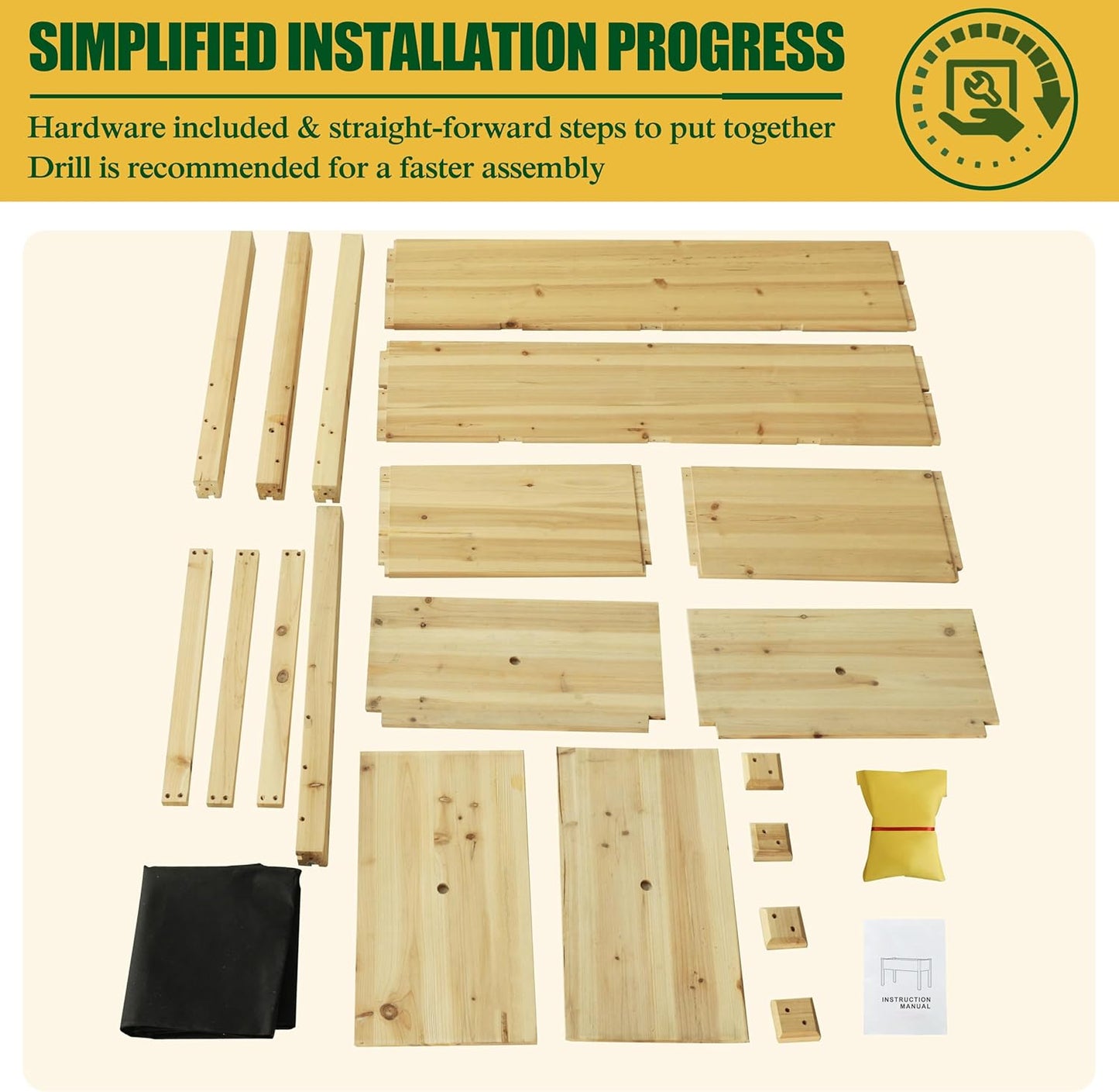 MUPATER 4x2FT Raised Garden Bed,Raised Garden Bed with Four Legs, Elevated Planter Box with Drainage Holes for Herbs and Vegetables, Outdoor and Indoor, Natural Wood