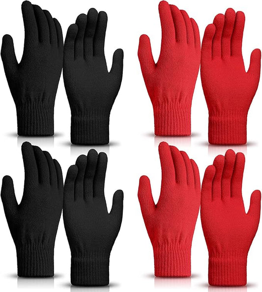 SATINIOR Magic Winter Gloves Unisex Gloves Knit Stretchy Mitten Full Fingers Warm Mitten for Men Women Sports
