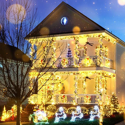 suddus 200 Led Connectable Christmas Lights Outdoor Waterproof, 66ft Fairy Lights Plug in with Remote, Warm White Christmas Tree Light Indoor for Xmas Holiday, Party, Porch, Patio, Garden Decor