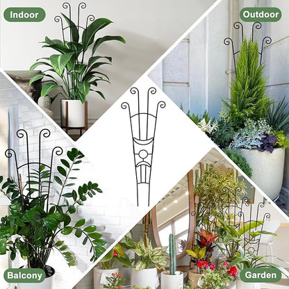 32.6in Monstera Plant Support Stakes for Indoor Plants, Metal Garden Plant Trellis for Climbing Plants, Pothos Vine Snake Climber Support，2p