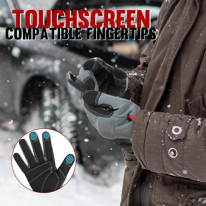 HANDLANDY Work Gloves for Men & Women, Utility Mechanic Working Gloves Touch Screen, Flexible Yard Work Gloves